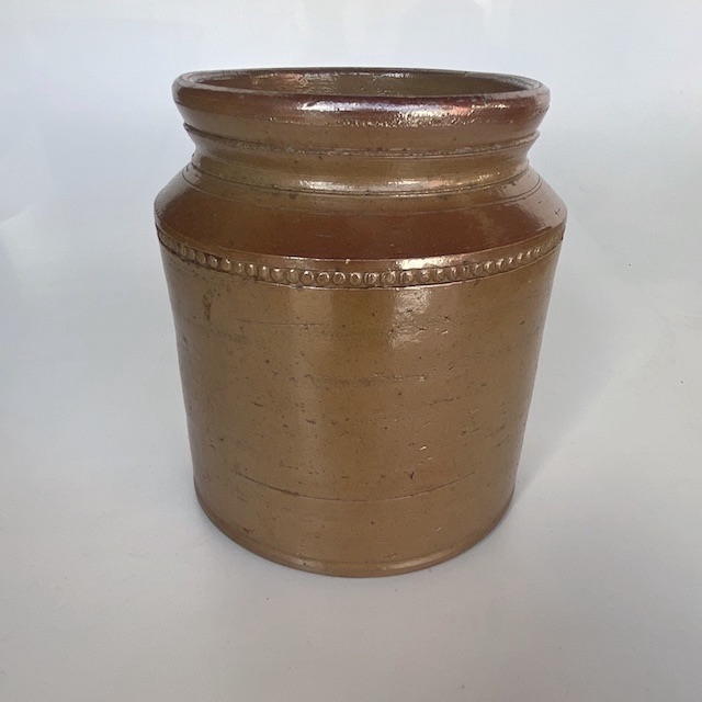 CANNISTER, Stoneware Jar - Large Brown (no lid)